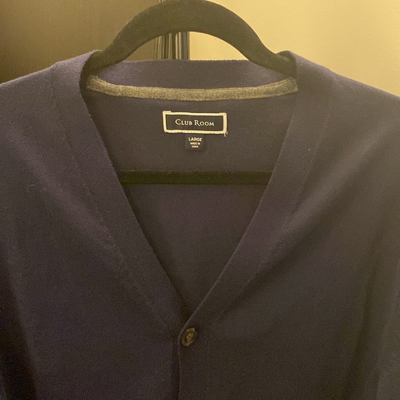 Club Room navy blue cardigan - Picture 2 of 2